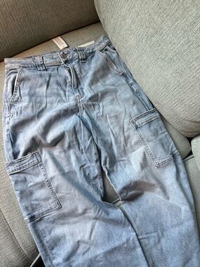 American Eagle Outfitters Light Blue Denim Cargo Pants